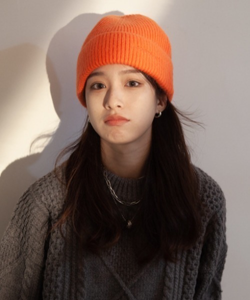 ❤お得なお品❤クリーニング済み H柄ニット帽 オレンジ エルメス