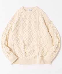 417 EDIFICE | ポリエステル ケーブルクルーネック(ニット/セーター)