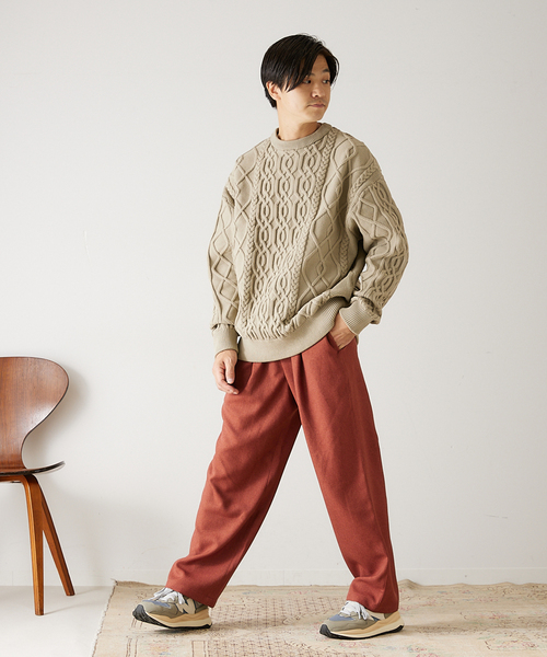 417 EDIFICE（フォーワンセブンエディフィス）の「リラックス ケーブルニット（ニット/セーター・メンズ・ホワイト/チャコールグレー/ブラック/ベージュ/レッド/イエロー/グリーン系その他・SMALL/MEDIUM/LARGE）」の20枚目の写真