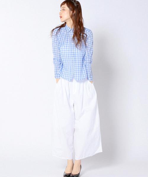 Another Edition(アナザーエディション)の「ギンガムチェックシャツ/AEBC GGM CHK SHT(シャツ/ブラウス・レディース・ブラック/ライトグレー/ライトブルー・フリー)」の6枚目の写真