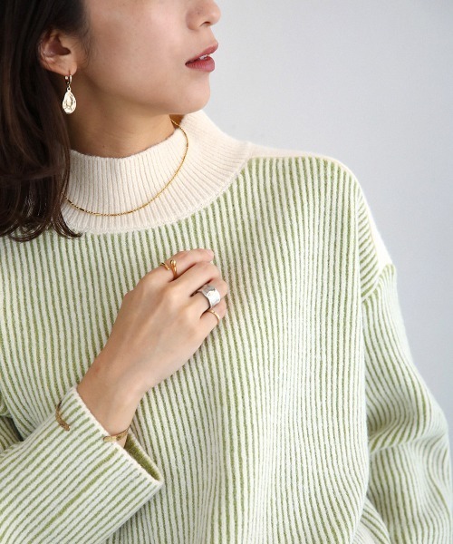 ブージュルード Bou Jeloud ゼブラ柄ニット （OFFWHITE） ブージュルード Bou Jeloud ゼブラ柄ニット （OFFWHITE