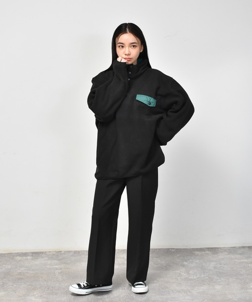 Starting Over（スターティングオーバー）の「マイクロフリーススナッププルオーバー（スウェット・メンズ・ブラック/グリーン/モカ/オートミール・M/L/XL）」の17枚目の写真