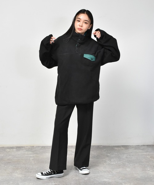 Starting Over（スターティングオーバー）の「マイクロフリーススナッププルオーバー（スウェット・メンズ・ブラック/グリーン/モカ/オートミール・M/L/XL）」の15枚目の写真