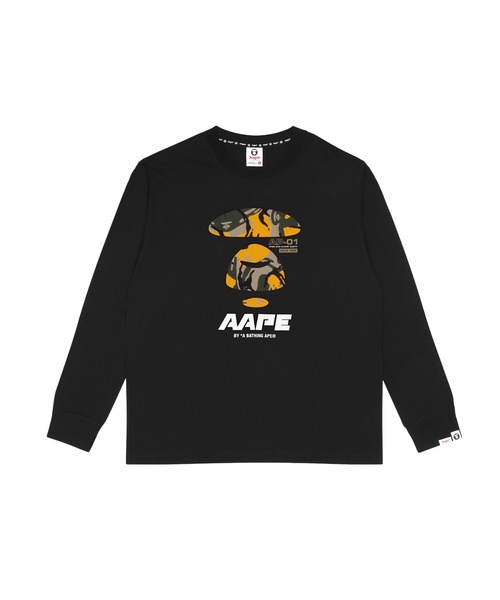 AAPE BY A BATHING APE（エーエイプバイアベイシングエイプ）の「AAPE LONG SLEEVE TEE（Tシャツ/カットソー・メンズ・ダークカーキ/ベージュ系その他/ブラック・MEDIUM/LARGE/XX-LARGE/X-LARGE/SMALL）」の2枚目の写真