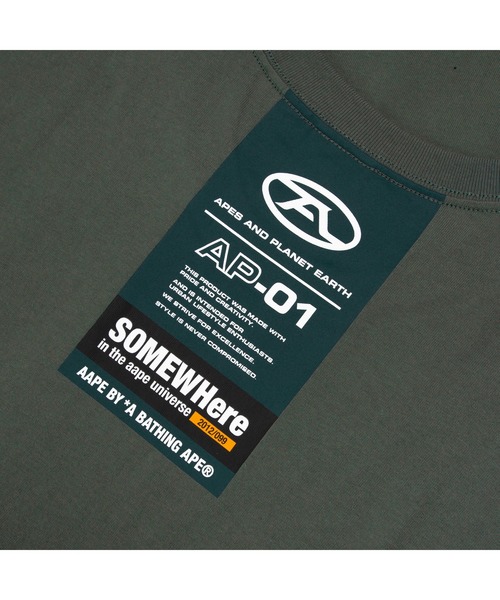 AAPE BY A BATHING APE（エーエイプバイアベイシングエイプ）の「AAPE LONG SLEEVE TEE（Tシャツ/カットソー・メンズ・ダークカーキ/ベージュ系その他/ブラック・MEDIUM/LARGE/XX-LARGE/X-LARGE/SMALL）」の4枚目の写真