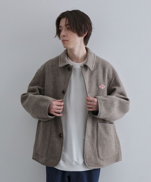 DANTON ネイビー　アウター DANTON ダントン ウールパイル ラウンドカラージャケット｜BORN