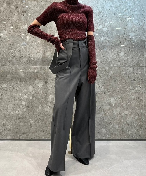LE CIEL BLEU(ルシェルブルー)の「サスペンダーテイラードパンツ / Suspender Tailored Pants(その他パンツ・レディース・グリーン/グレー・36/34)」の2枚目の写真
