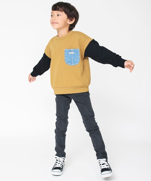 BRANSHES（ブランシェス）の「【ユニ/プレミアムストレッチ】裏起毛デニムロングパンツ（デニムパンツ・キッズ・ブラック/サックスブルー/ネイビー/ブルー・140/110/130/150/100/120/90）」の5枚目の写真