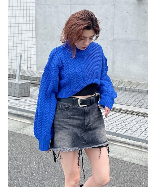 ENVYM(アンビー)の「ランダムヘムKNIT PO(ニット/セーター・レディース・ホワイト/グレー/ブルー・FREE)」の6枚目の写真