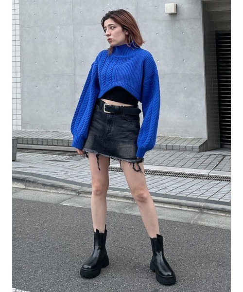 ENVYM(アンビー)の「ランダムヘムKNIT PO(ニット/セーター・レディース・ホワイト/グレー/ブルー・FREE)」の5枚目の写真