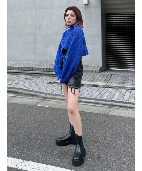 ENVYM(アンビー)の「ランダムヘムKNIT PO(ニット/セーター・レディース・ホワイト/グレー/ブルー・FREE)」の9枚目の写真