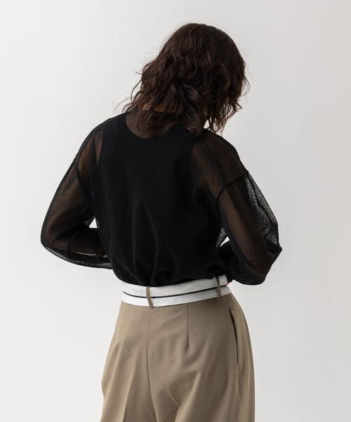 CITEN（シテン）の「＜CITEN＞シアー シンプル ニット（ニット/セーター・レディース・ライラック/ブラック・FREE）」の5枚目の写真