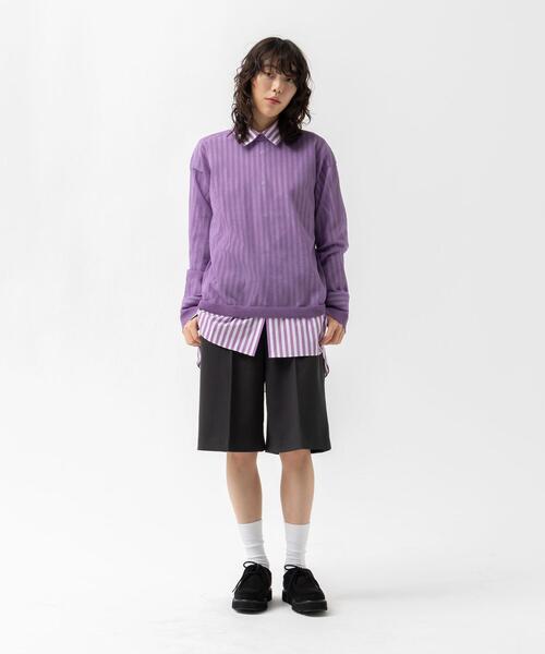 CITEN（シテン）の「＜CITEN＞シアー シンプル ニット（ニット/セーター・レディース・ライラック/ブラック・FREE）」の8枚目の写真