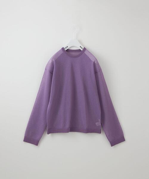 CITEN（シテン）の「＜CITEN＞シアー シンプル ニット（ニット/セーター・レディース・ライラック/ブラック・FREE）」の15枚目の写真