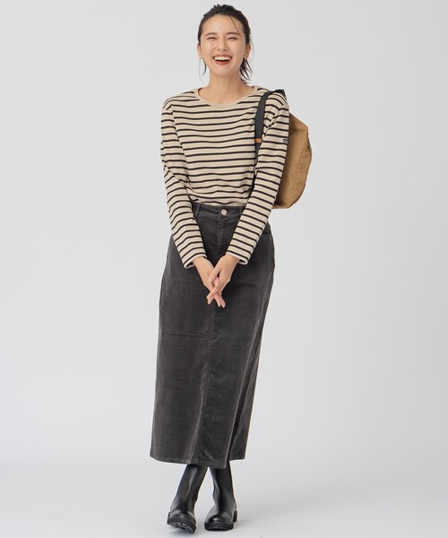 洗える】23区DENIM ベルベットストレッチ Aライン スカート（スカート