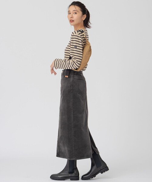 洗える】23区DENIM ベルベットストレッチ Aライン スカート（スカート