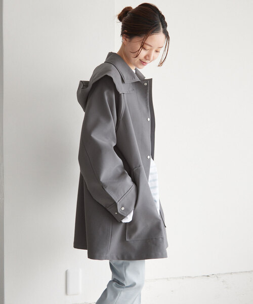 IENA(イエナ)の「トリプルクロスフードコート(その他アウター・レディース・チャコールグレー/アイボリー/ベージュ・36/38)」の8枚目の写真