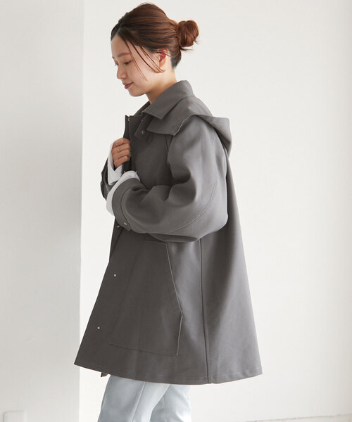 IENA(イエナ)の「トリプルクロスフードコート(その他アウター・レディース・チャコールグレー/アイボリー/ベージュ・36/38)」の10枚目の写真