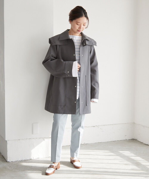 IENA(イエナ)の「トリプルクロスフードコート(その他アウター・レディース・チャコールグレー/アイボリー/ベージュ・36/38)」の13枚目の写真