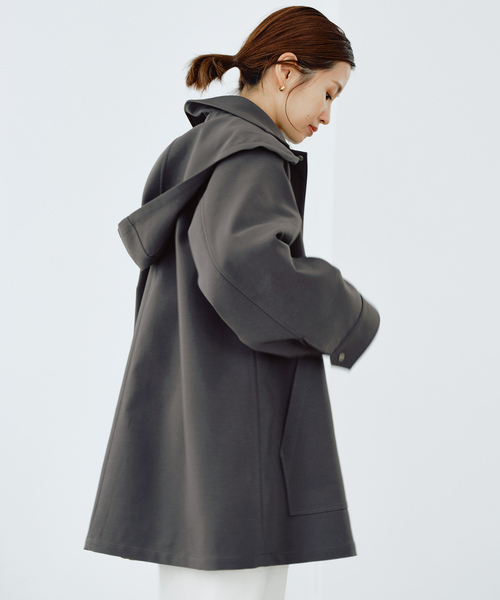 IENA(イエナ)の「トリプルクロスフードコート(その他アウター・レディース・チャコールグレー/アイボリー/ベージュ・36/38)」の17枚目の写真