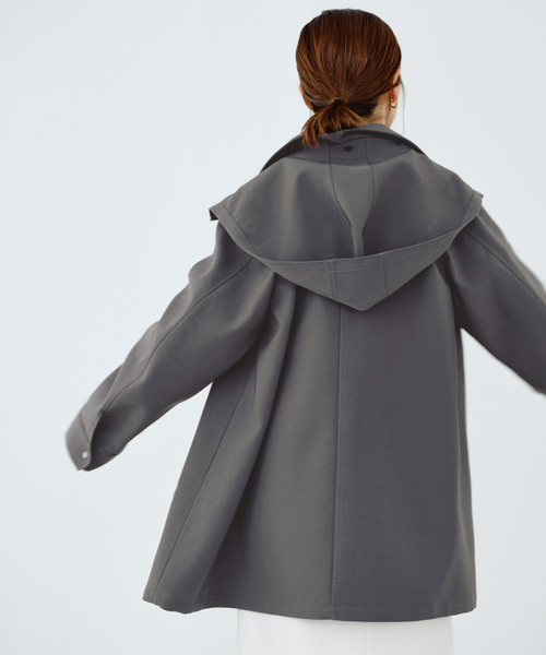 IENA(イエナ)の「トリプルクロスフードコート(その他アウター・レディース・チャコールグレー/アイボリー/ベージュ・36/38)」の18枚目の写真