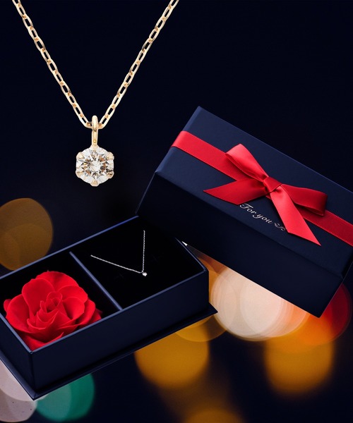 THE PLATINUM SELECT(ザ プラチナム セレクト)の「18K ダイヤネックレス 0.1ct 鑑別カード付き ブリザードフラワーBOX(ネックレス・レディース・ピンクゴールド/イエローゴールド・FREE)」の2枚目の写真