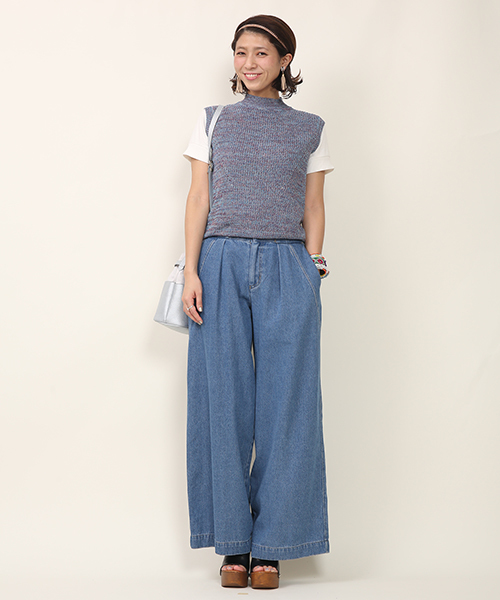 mystic（ミスティック）の「ノースリーブ畦ニット（ニット/セーター・レディース・その他1/ネイビー/オフホワイト・ﾌﾘ-）」の11枚目の写真