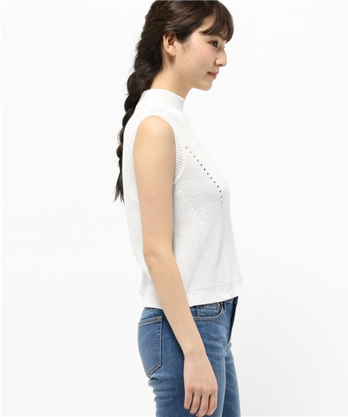 mystic（ミスティック）の「ノースリーブ畦ニット（ニット/セーター・レディース・その他1/ネイビー/オフホワイト・ﾌﾘ-）」の7枚目の写真