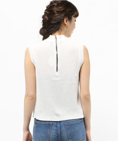 mystic（ミスティック）の「ノースリーブ畦ニット（ニット/セーター・レディース・その他1/ネイビー/オフホワイト・ﾌﾘ-）」の8枚目の写真