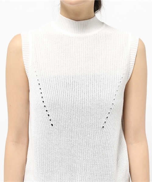 mystic（ミスティック）の「ノースリーブ畦ニット（ニット/セーター・レディース・その他1/ネイビー/オフホワイト・ﾌﾘ-）」の9枚目の写真