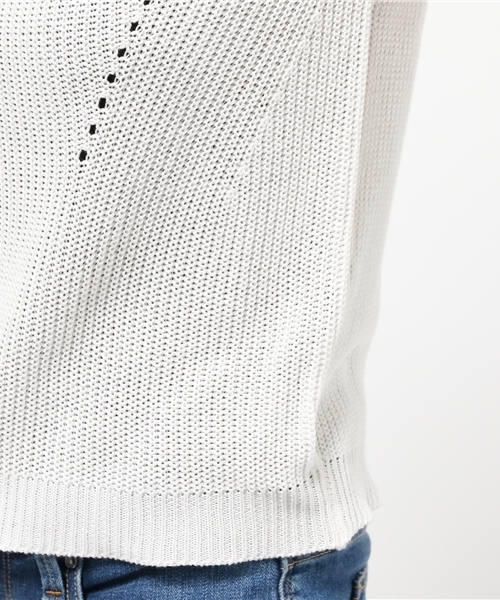 mystic（ミスティック）の「ノースリーブ畦ニット（ニット/セーター・レディース・その他1/ネイビー/オフホワイト・ﾌﾘ-）」の4枚目の写真