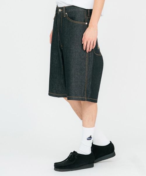 XLARGE(エクストララージ)の「POLYGON LOGO DENIM SHORT PANTS(デニムパンツ・メンズ・ブラック/インディゴブルー・32inch/30inch/34inch/36inch)」の3枚目の写真