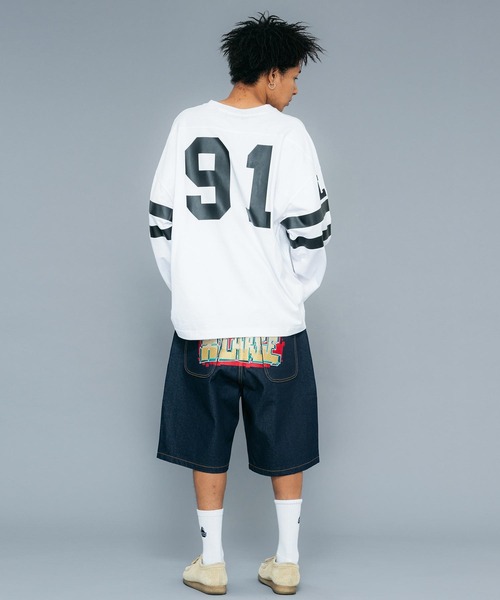 XLARGE(エクストララージ)の「POLYGON LOGO DENIM SHORT PANTS(デニムパンツ・メンズ・ブラック/インディゴブルー・32inch/30inch/34inch/36inch)」の12枚目の写真