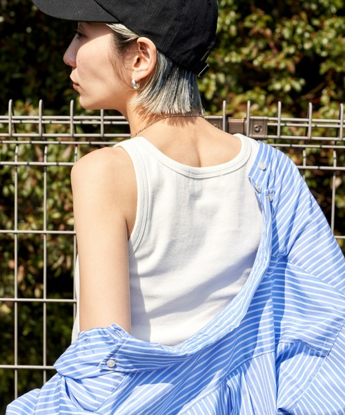 Auntie Rosa Holiday(アンティローザホリデー)の「カップ付きリブアメスリタンク(タンクトップ・レディース・オフホワイト/ブルー/ブラック/オレンジ・FREE)」の9枚目の写真