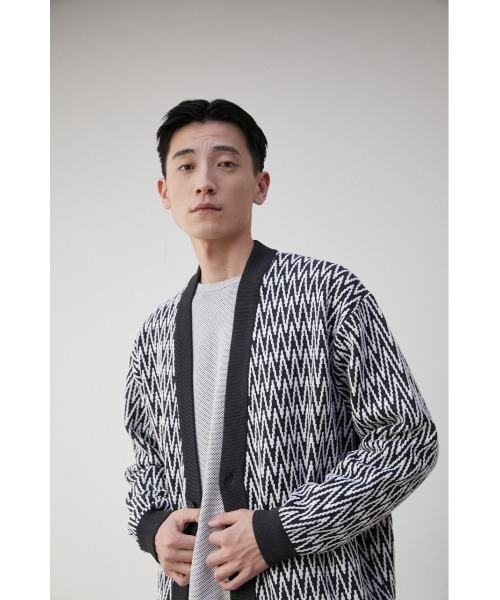 希少ビンテージ　ジオメ柄Geometric Special Airy Cardi RETRO GEOMETRIC CARDIGAN/レトロジオメトリックカーディガン