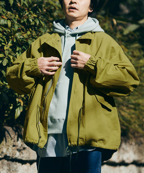 EDIFICE ベージュ モッズコート ドローストリング付き 本物志向 EDIFICE ベージュ モッズコート ドローストリング付き 本物志向