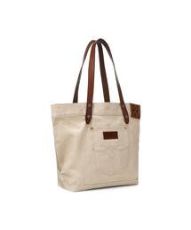 人気 TORY BURCH プリント レザートリム ツイル トートバッグ RRL（ダブル アール エル）の「レザートリム ツイル トート