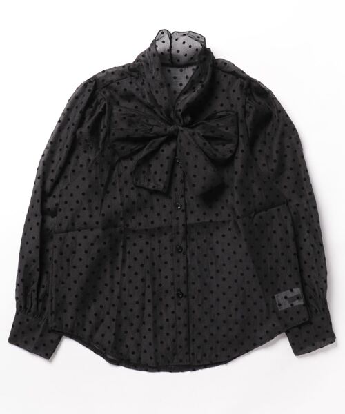 SpRay（スプレイ）の「シアードットボウタイブラウス（シャツ/ブラウス・レディース・オフホワイト/ブラック/ピンク・FREE）」の10枚目の写真