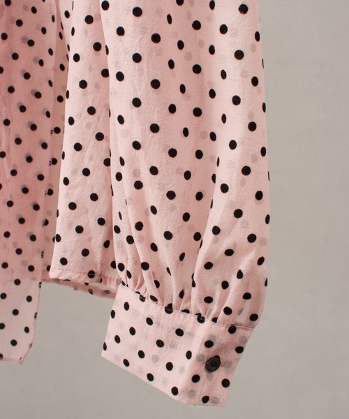 SpRay（スプレイ）の「シアードットボウタイブラウス（シャツ/ブラウス・レディース・オフホワイト/ブラック/ピンク・FREE）」の6枚目の写真