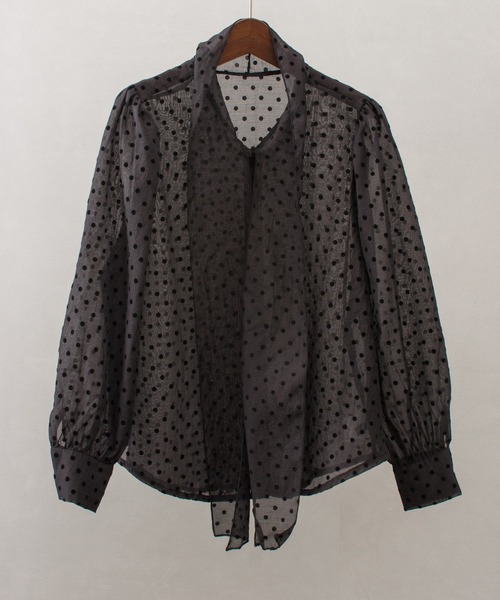 SpRay（スプレイ）の「シアードットボウタイブラウス（シャツ/ブラウス・レディース・オフホワイト/ブラック/ピンク・FREE）」の14枚目の写真