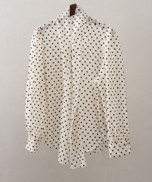 SpRay（スプレイ）の「シアードットボウタイブラウス（シャツ/ブラウス・レディース・オフホワイト/ブラック/ピンク・FREE）」の15枚目の写真