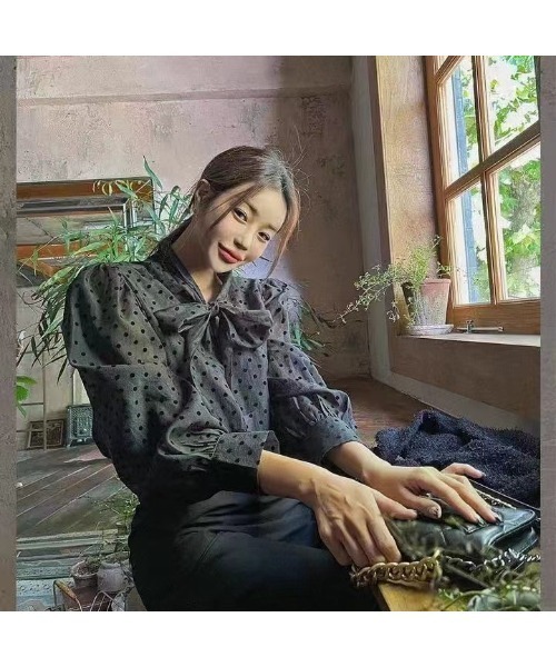 SpRay（スプレイ）の「シアードットボウタイブラウス（シャツ/ブラウス・レディース・オフホワイト/ブラック/ピンク・FREE）」の16枚目の写真