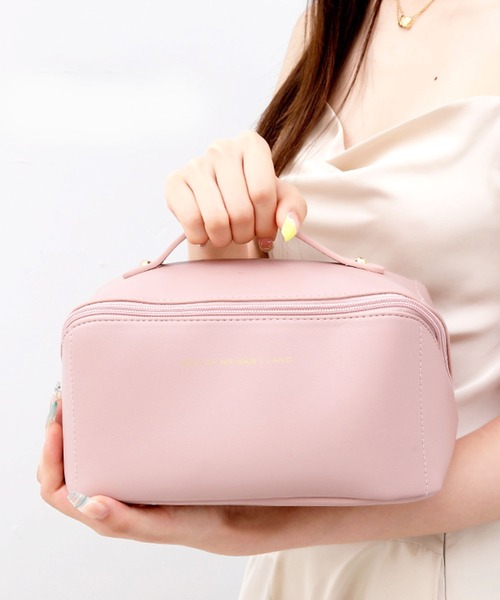EPICKS（エピックス）の「ロゴ入り大容量コスメポーチ トラベルポーチ（ポーチ・レディース・アイボリー/ピンク/ブラウン/ブラック・F）」の6枚目の写真