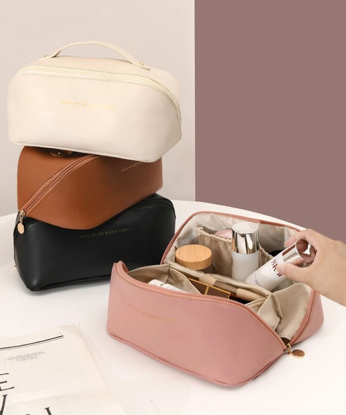 EPICKS（エピックス）の「ロゴ入り大容量コスメポーチ トラベルポーチ（ポーチ・レディース・アイボリー/ピンク/ブラウン/ブラック・F）」の9枚目の写真