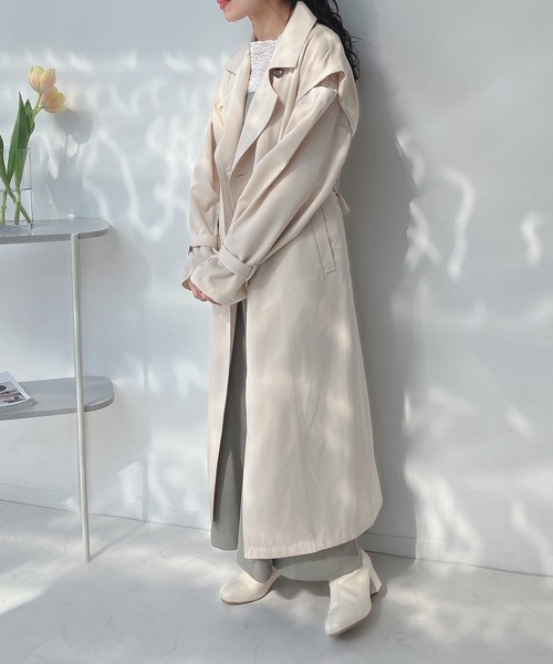 AS KNOW AS plus(アズノゥアズプラス)の「○マルチWAYトレンチコート(トレンチコート・レディース・グレイッシュベージュ/アイボリー/ネイビー・FREE)」の9枚目の写真