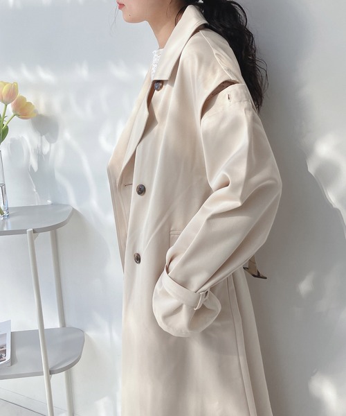 AS KNOW AS plus(アズノゥアズプラス)の「○マルチWAYトレンチコート(トレンチコート・レディース・グレイッシュベージュ/アイボリー/ネイビー・FREE)」の10枚目の写真