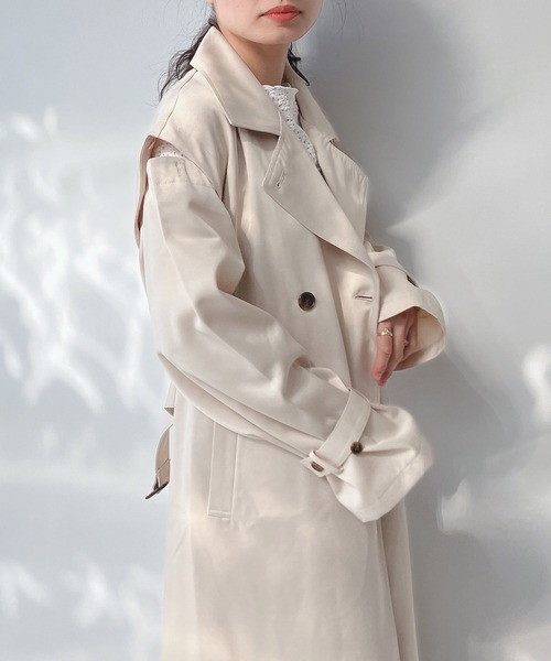 AS KNOW AS plus(アズノゥアズプラス)の「○マルチWAYトレンチコート(トレンチコート・レディース・グレイッシュベージュ/アイボリー/ネイビー・FREE)」の11枚目の写真