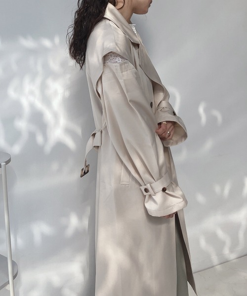 AS KNOW AS plus(アズノゥアズプラス)の「○マルチWAYトレンチコート(トレンチコート・レディース・グレイッシュベージュ/アイボリー/ネイビー・FREE)」の12枚目の写真