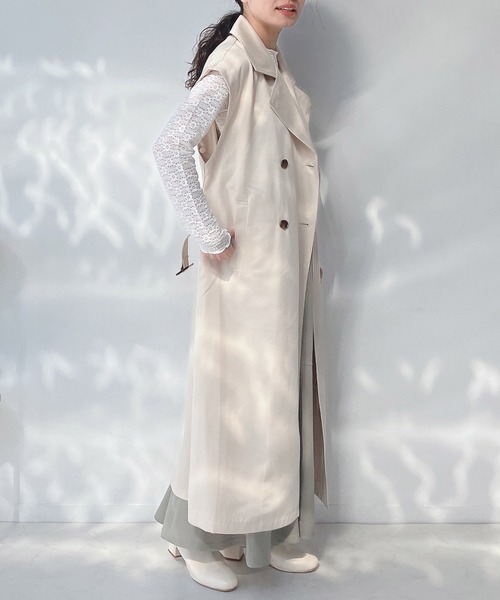 AS KNOW AS plus(アズノゥアズプラス)の「○マルチWAYトレンチコート(トレンチコート・レディース・グレイッシュベージュ/アイボリー/ネイビー・FREE)」の14枚目の写真