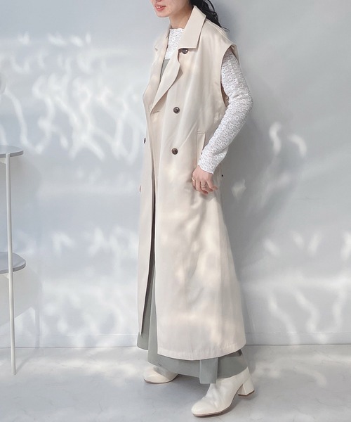 AS KNOW AS plus(アズノゥアズプラス)の「○マルチWAYトレンチコート(トレンチコート・レディース・グレイッシュベージュ/アイボリー/ネイビー・FREE)」の15枚目の写真